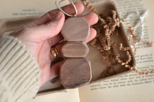 ORNAMENT ONLY (+ journaling card) Stacking Stones Ornament - WALNUT