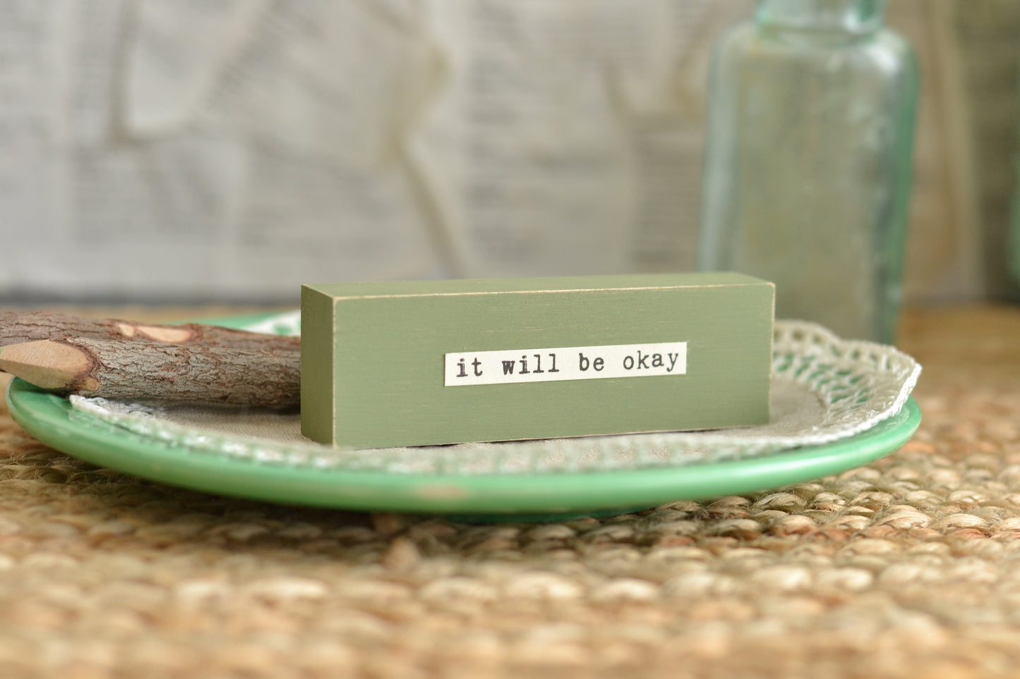 Sage Green Mini Wood Sign