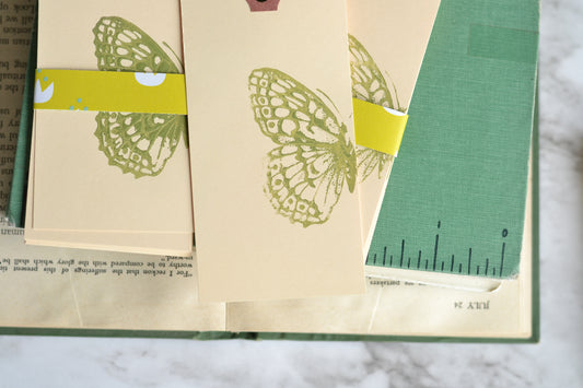 Set of 10 Stamped Shipping Tags - butterfly