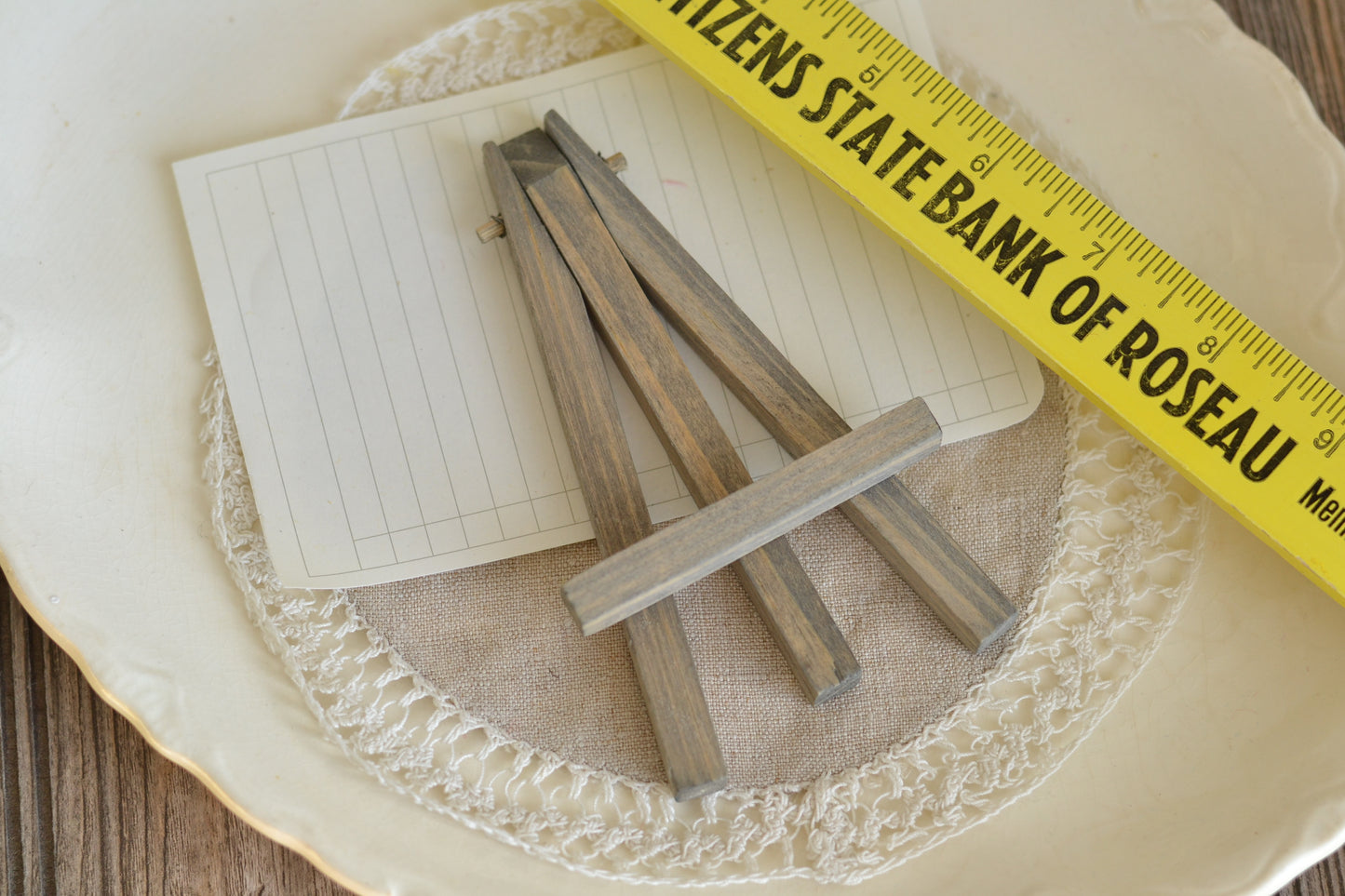Small Wood Stained Easel for Tiered Trays
