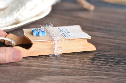 BLUE Sled Ornament - Snowflake Kisses