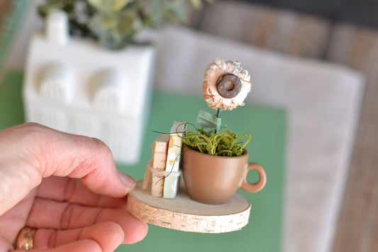 TAN Books and Flowers Sign -C21