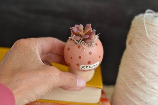 Blush Floral Wood Mushroom - Grace F20