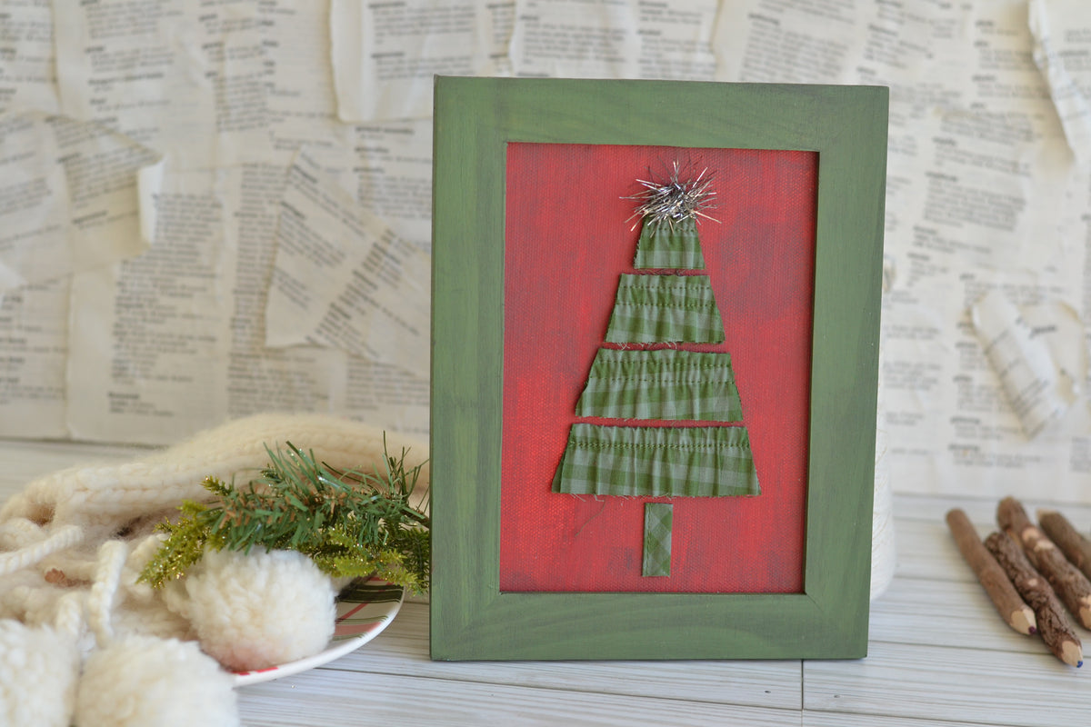FRAMED Ruffled Tree - 5"x7" *frame included
