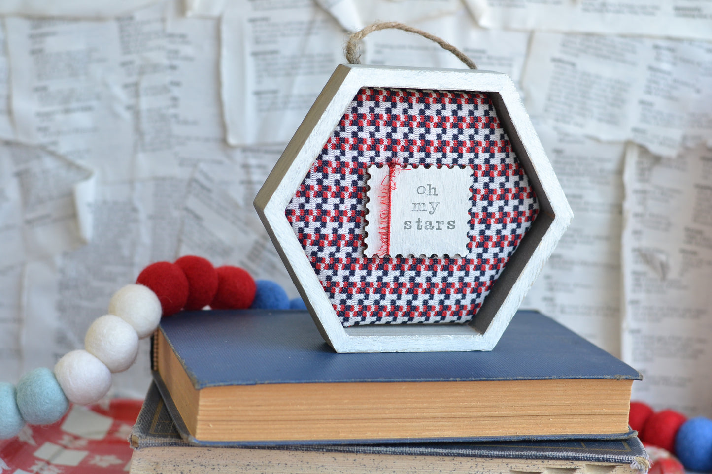 Patriotic Hexagon Shadowbox - oh my stars!