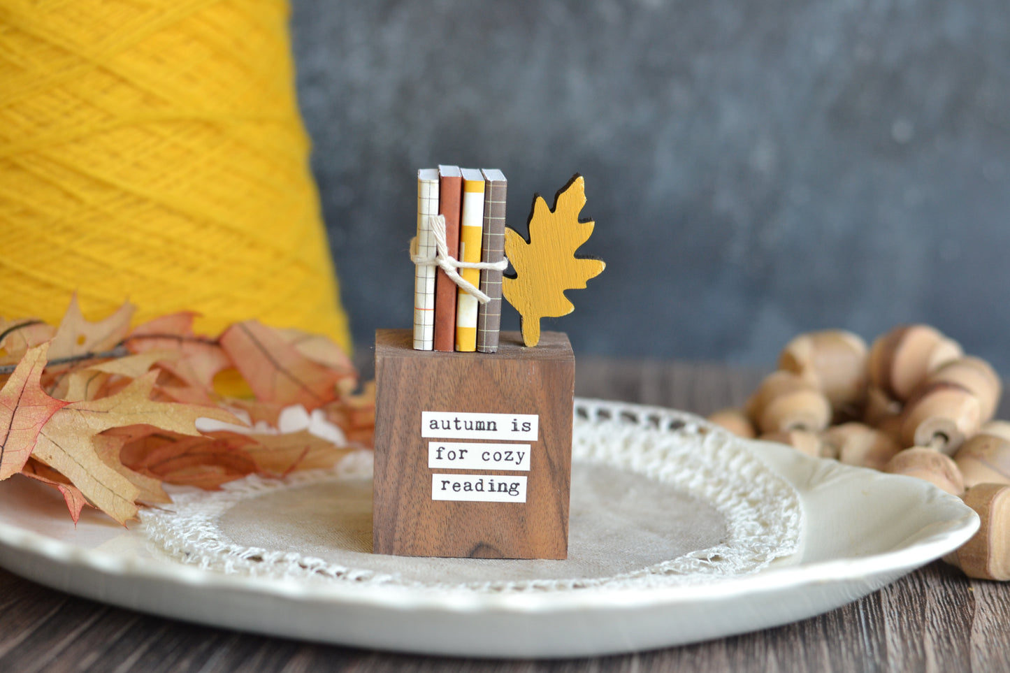 Fall Book Sign F56 Autumn is for cozy reading.