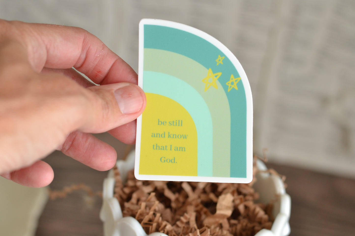 Be Still Mint Rainbow Sticker