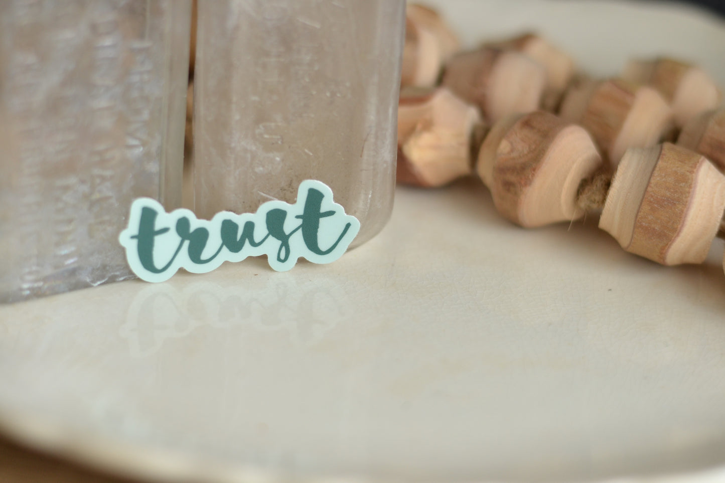Green Script Trust Sticker