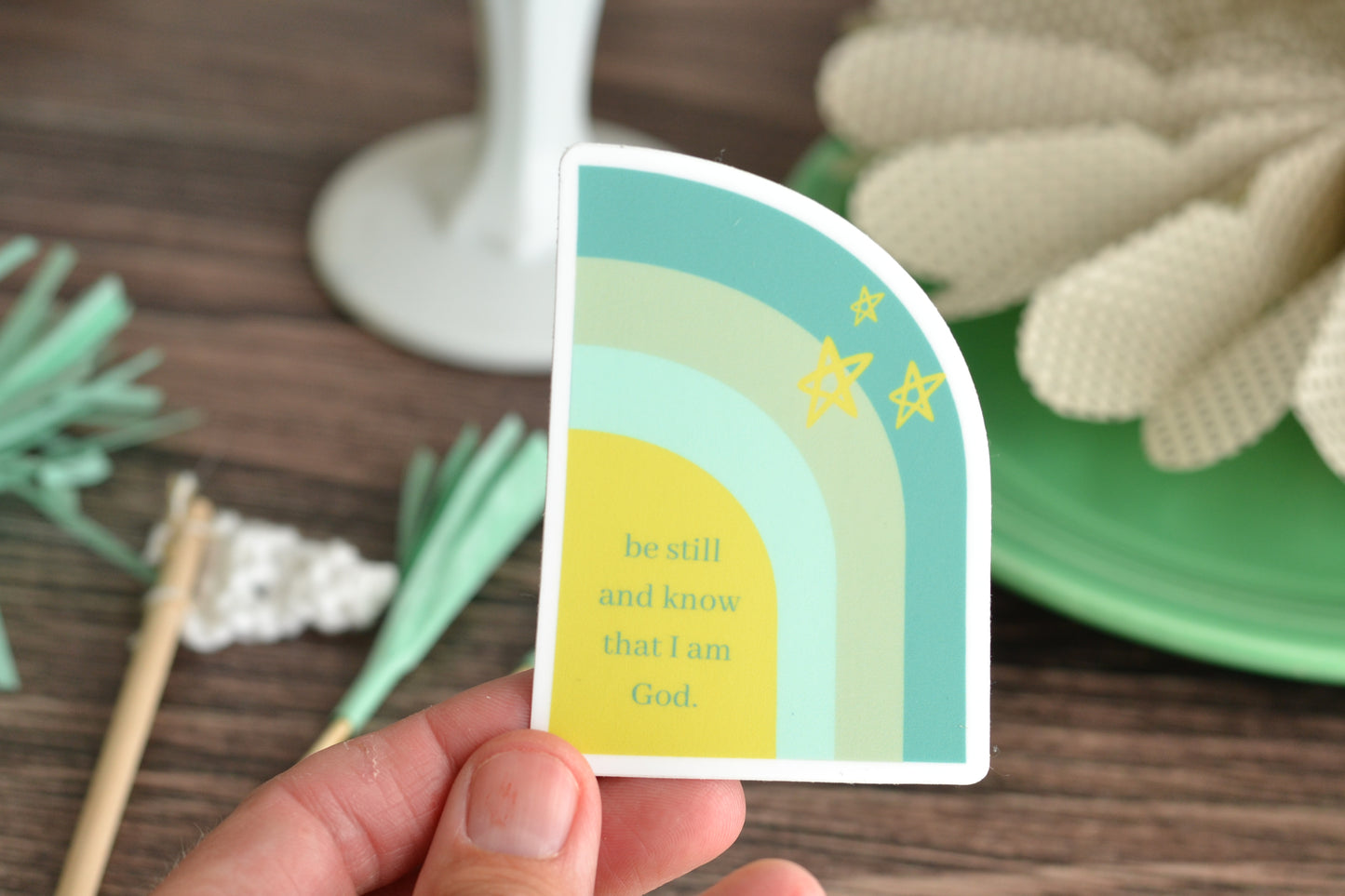 Be Still Mint Rainbow Sticker