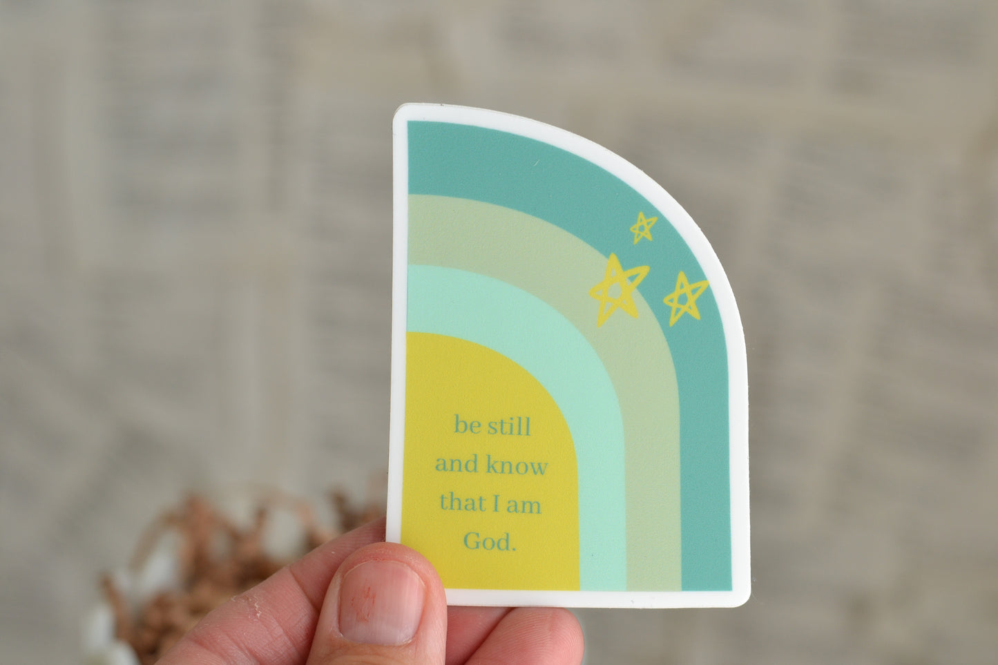 Be Still Mint Rainbow Sticker