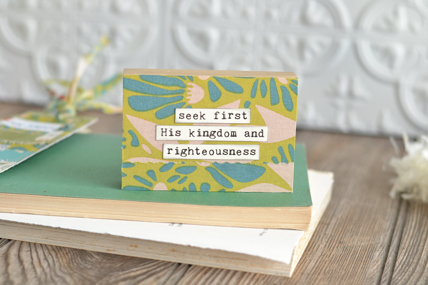 Floral Seek First wood Sign - C17