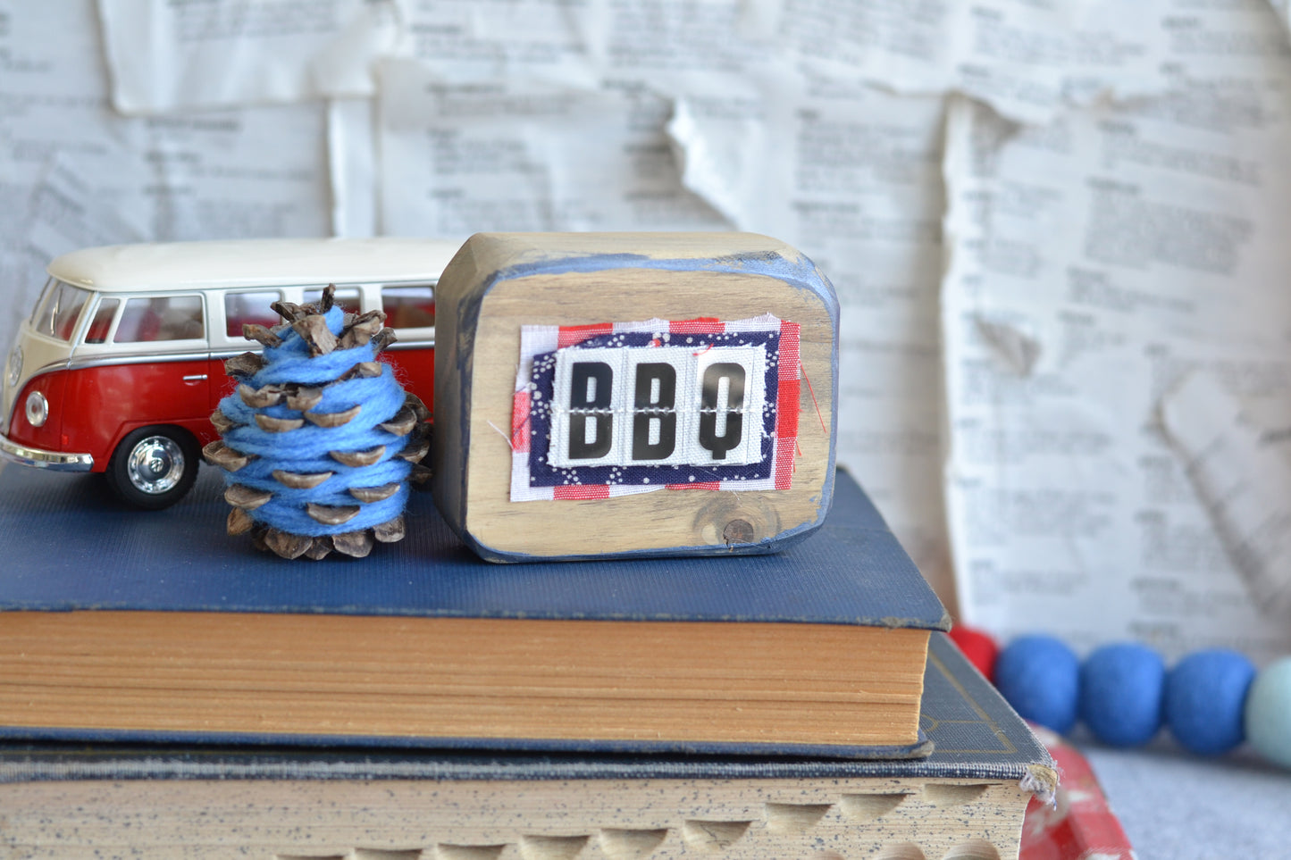 Wood Patriotic Sign BBQ