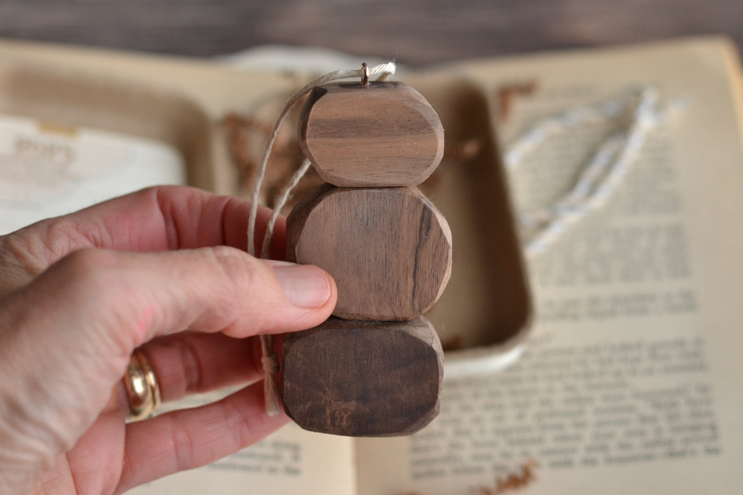 ORNAMENT ONLY (+ journaling card) Stacking Stones Ornament - WALNUT