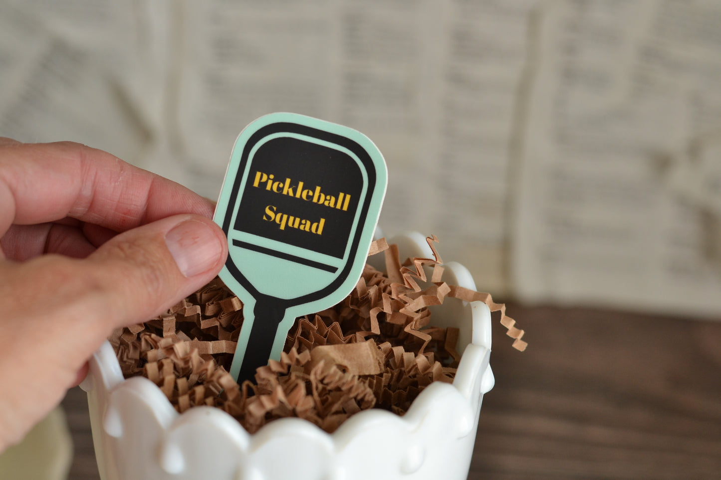 Mint and Yellow Pickleball Squad Sticker