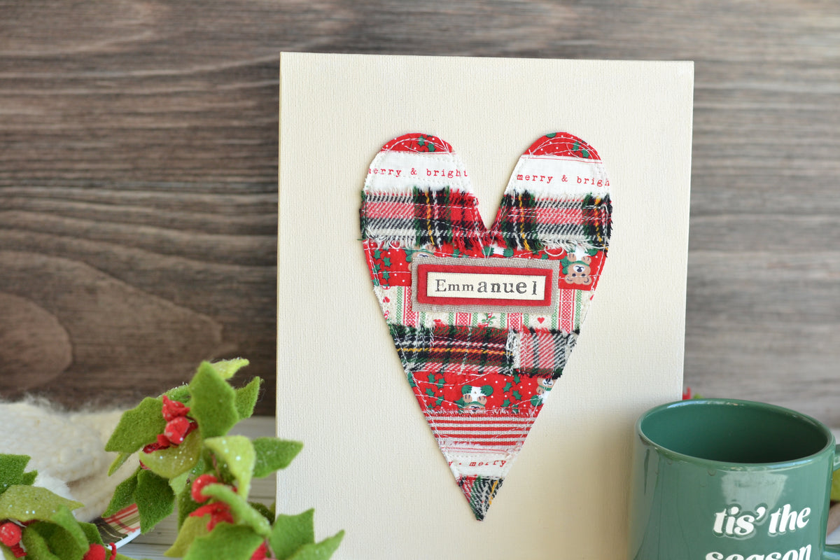 UNFRAMED Quilted Heart - 8"x10" Canvas *frame not included