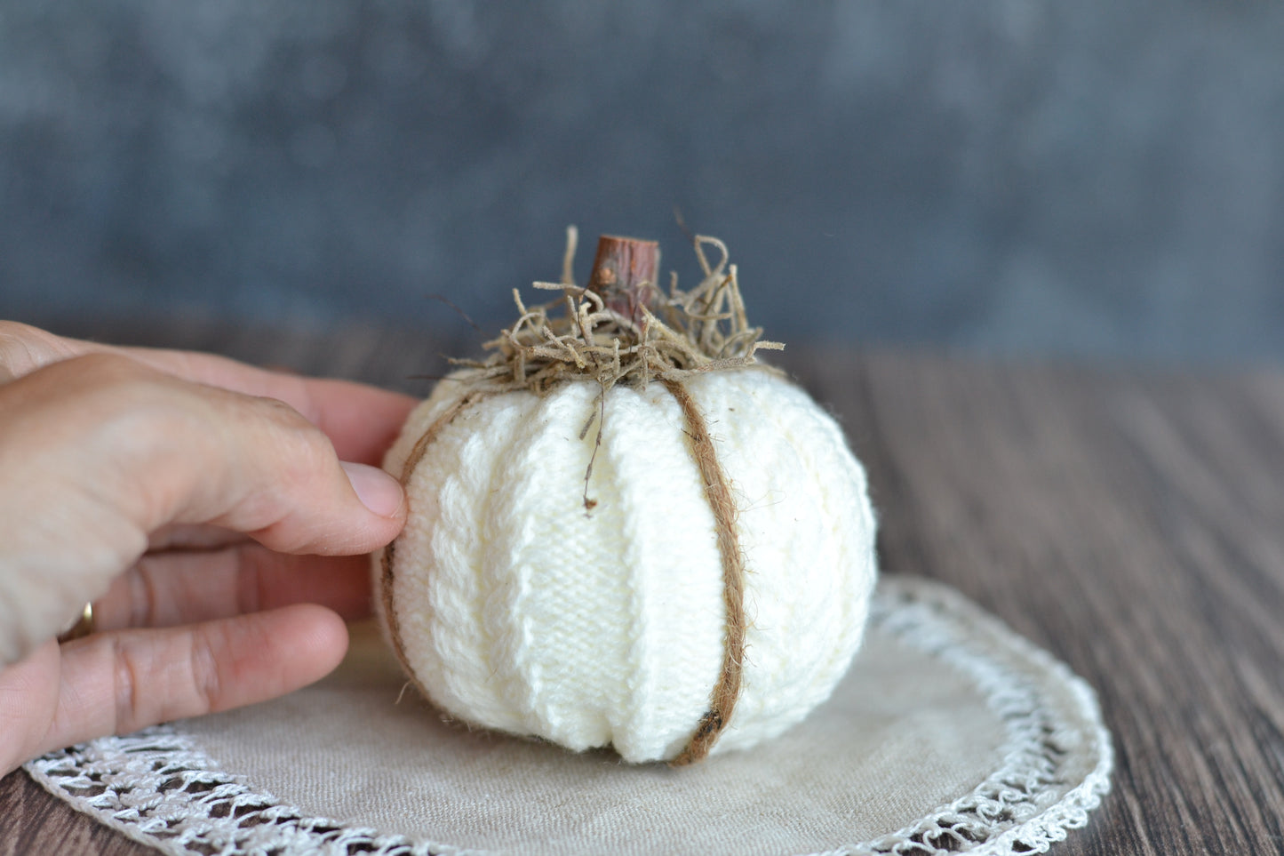 Cream Textured Pumpkin