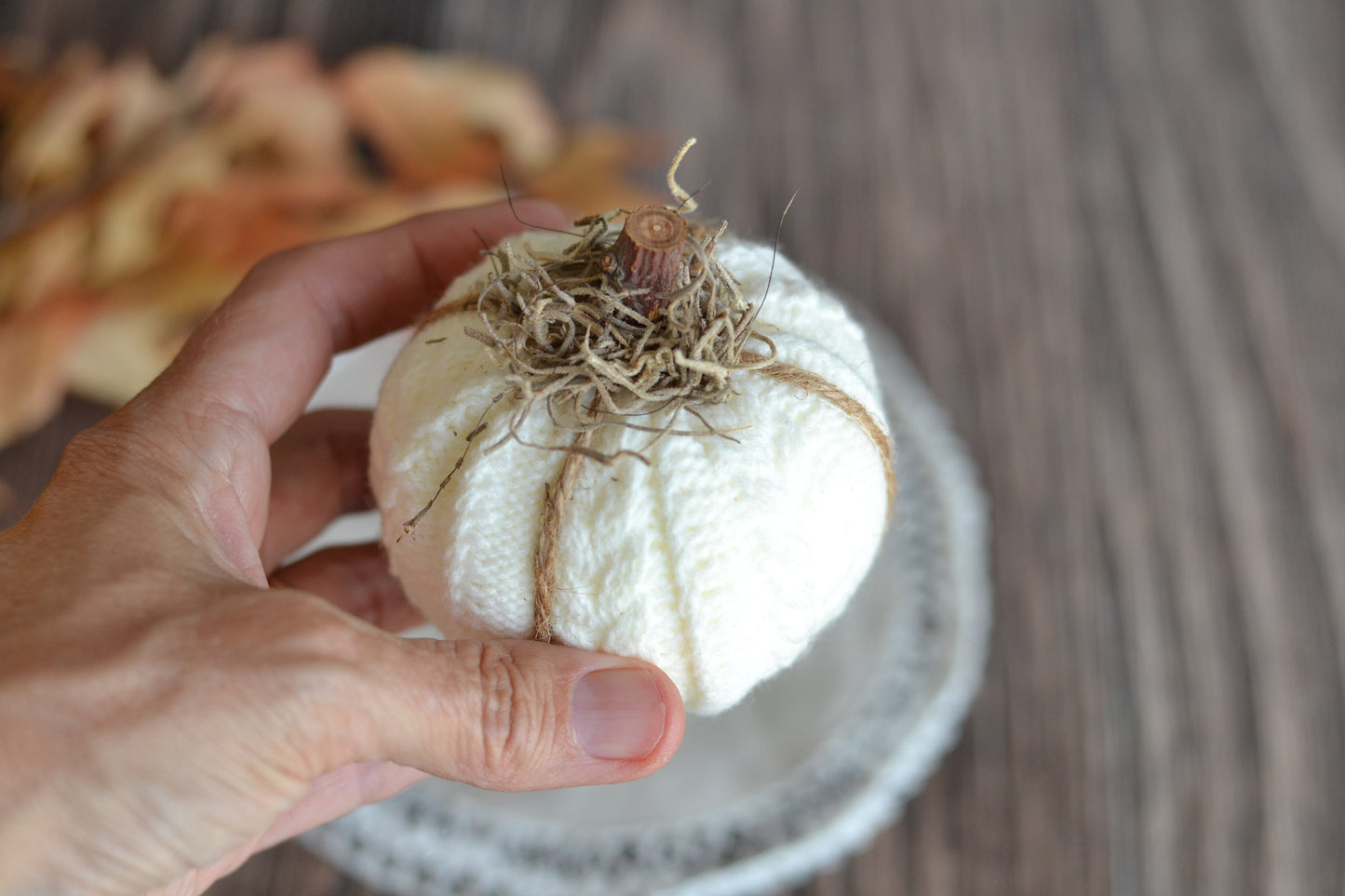 Cream Textured Pumpkin