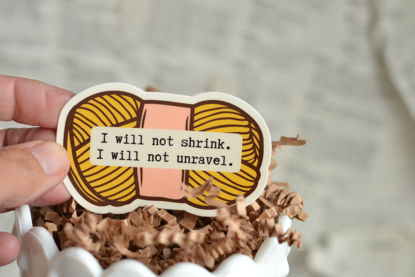 I will not shrink Yellow Sticker.