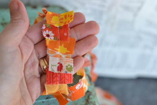 ORANGE Fabric Scrap Ribbon - 1 Yard