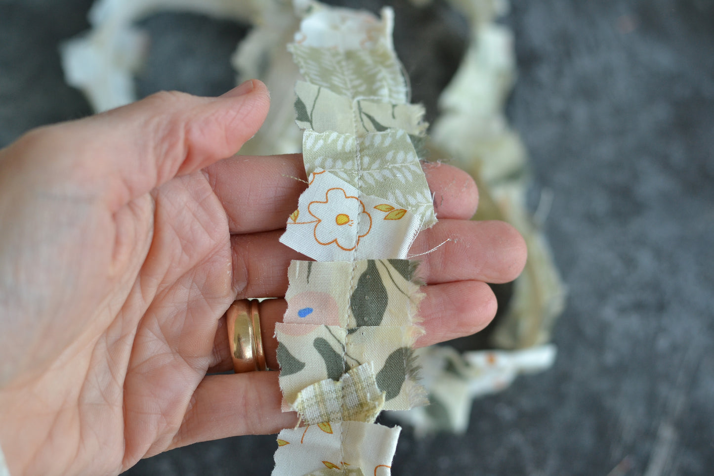 TAN Neutrals Scrap Fabric Ribbon - 1 Yard