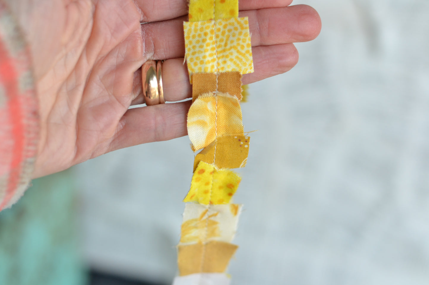 YELLOW Fabric Scrap Ribbon - 1 Yard