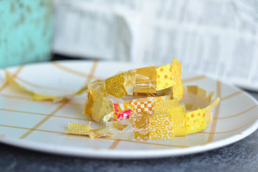 YELLOW Fabric Scrap Ribbon - 1 Yard