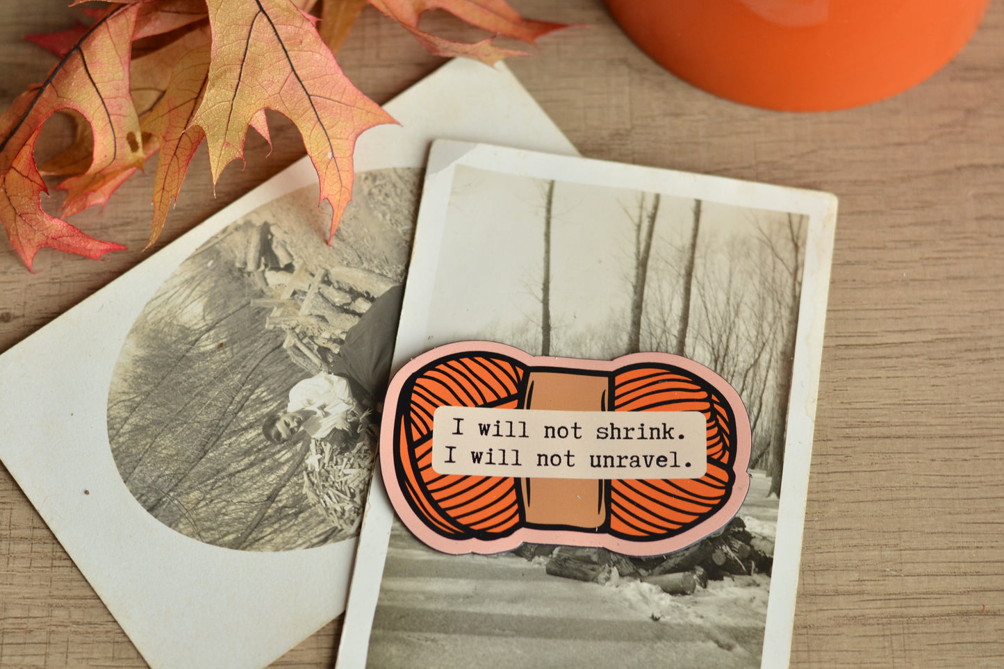 Yarn Magnet! I will not shrink orange magnet