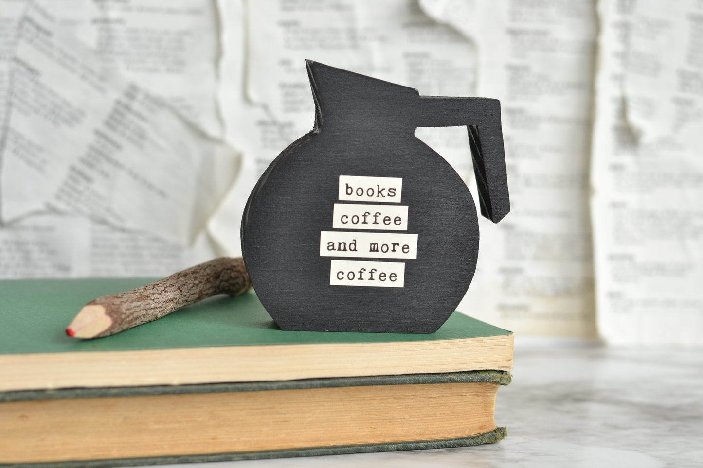 Black Coffee Pot Sign