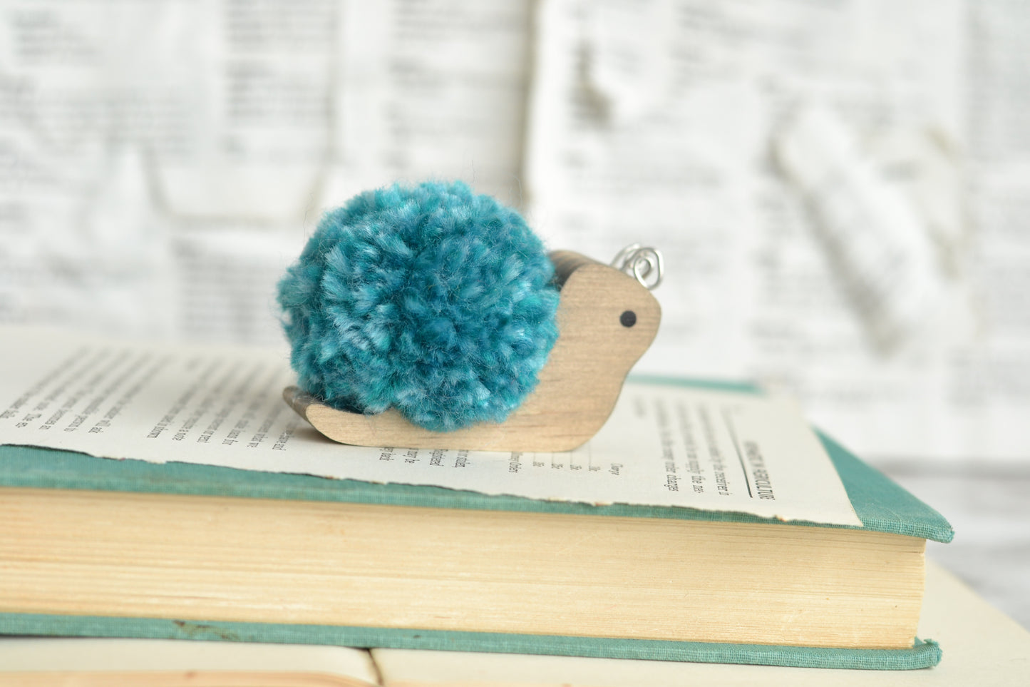Turquoise Pom Pom Snail