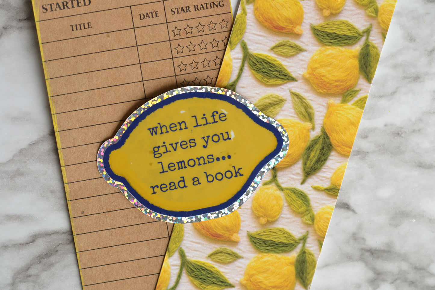 Lemon Bookmark + Sticker Set