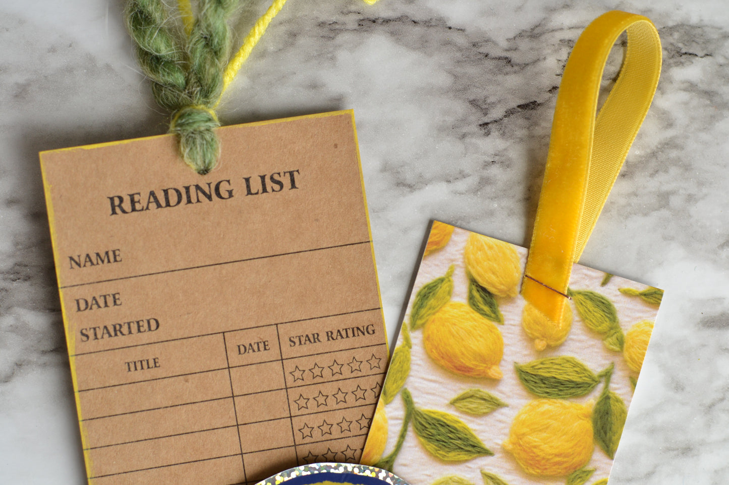 Lemon Bookmark + Sticker Set
