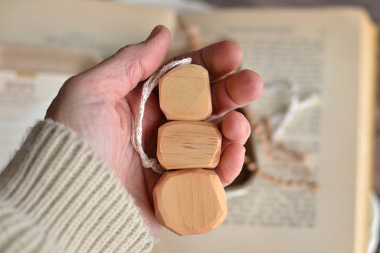 Reserved for Debbie ORNAMENT ONLY (+ journaling card, no box) Stacking Stones Ornament - STAINED GOLDEN PECAN