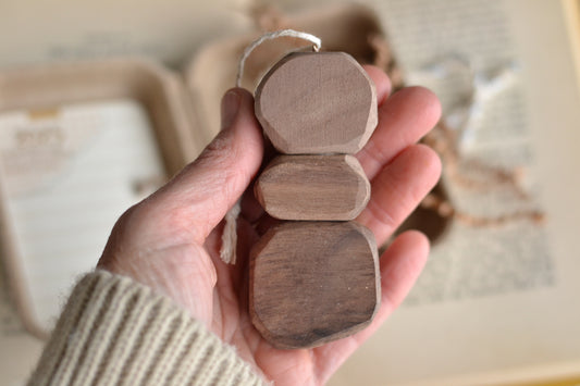 ORNAMENT ONLY (+ journaling card) Stacking Stones Ornament - WALNUT