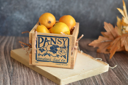 Vintage Mini Wood Crate with Fruit C11