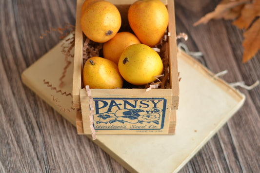 Vintage Mini Wood Crate with Fruit C11