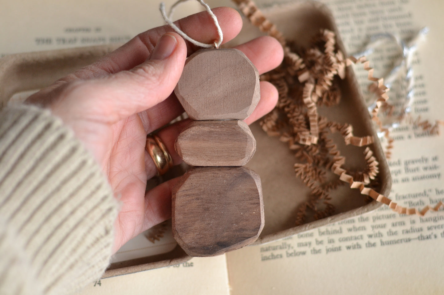 ORNAMENT ONLY (+ journaling card) Stacking Stones Ornament - WALNUT