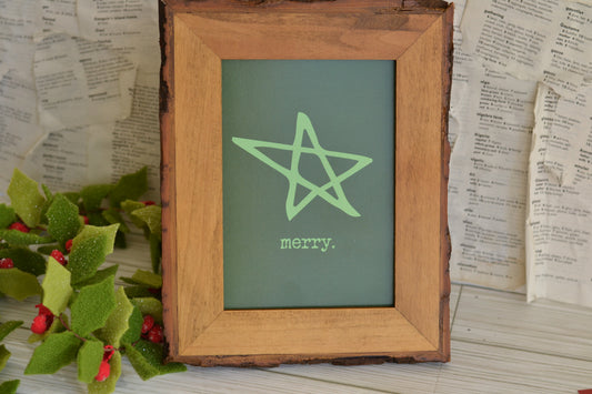 Green Merry Print - *frame not included