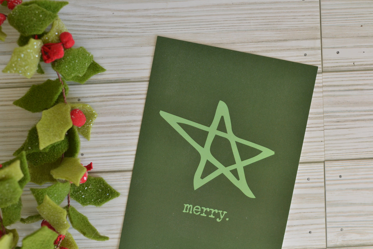Green Merry Print - *frame not included