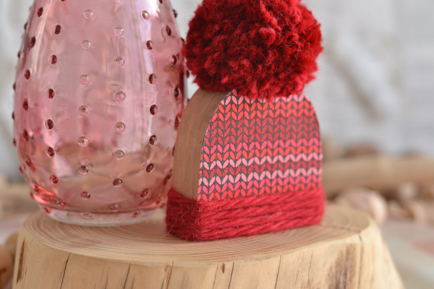 Mini Red Sweater Print Winter Beanie