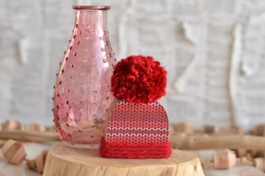 Mini Red Sweater Print Winter Beanie