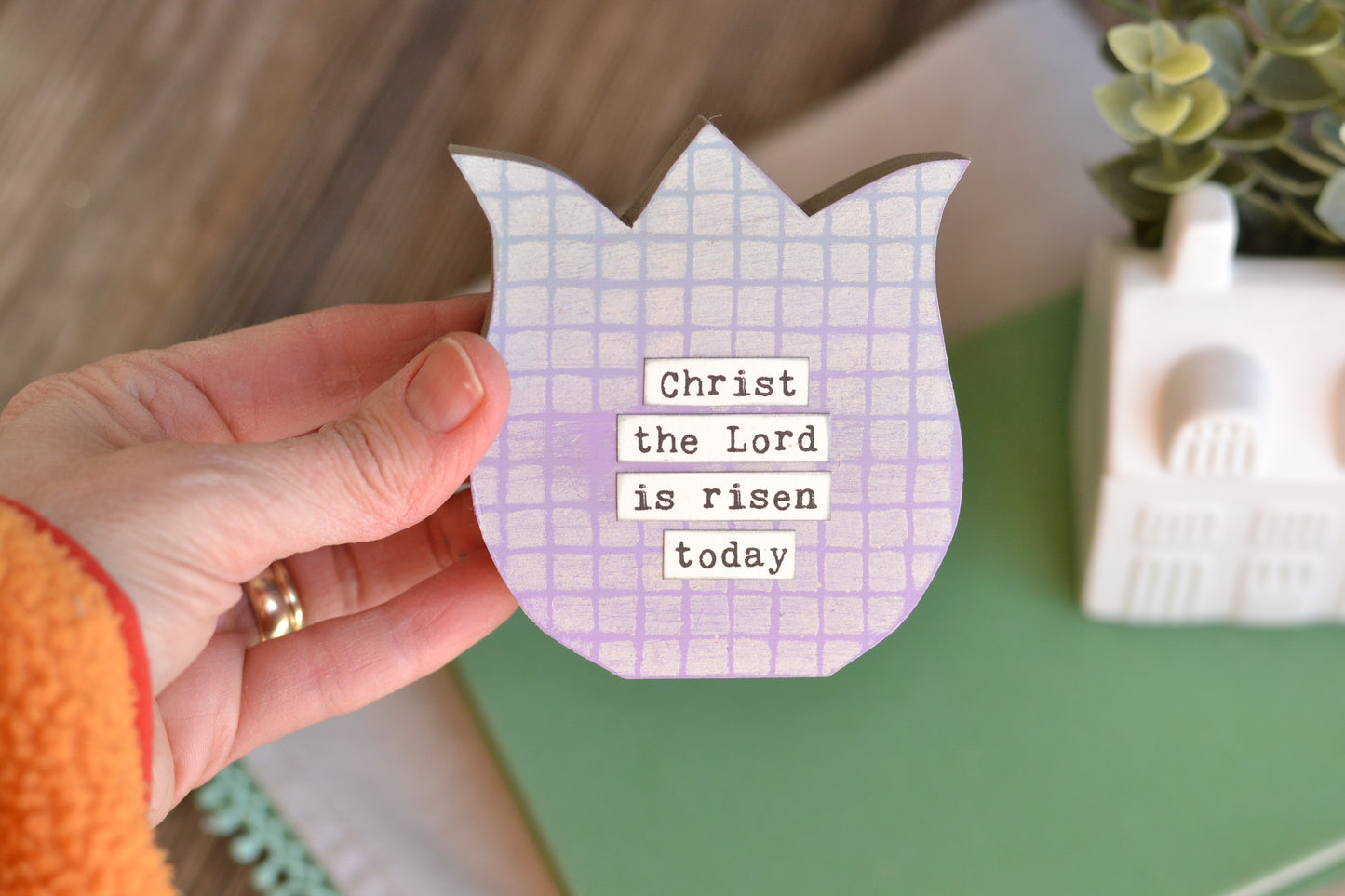 SALE! Painted Tulip Sign - Lavender risen today C10
