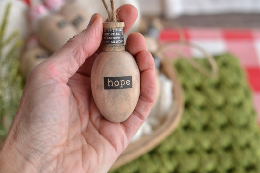 BLACK TEXT Stained Bulb - Hope