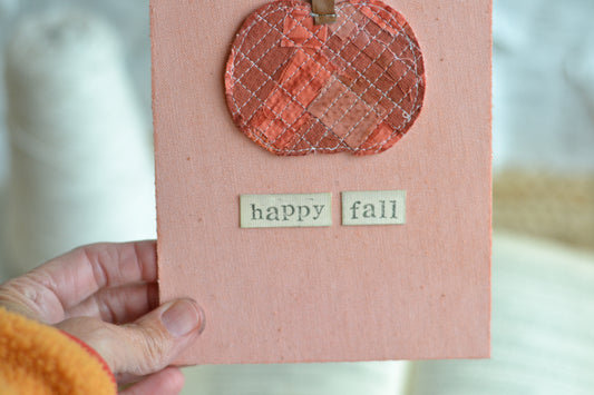 5x7 Textile Art Print - Happy Fall *frame not included*