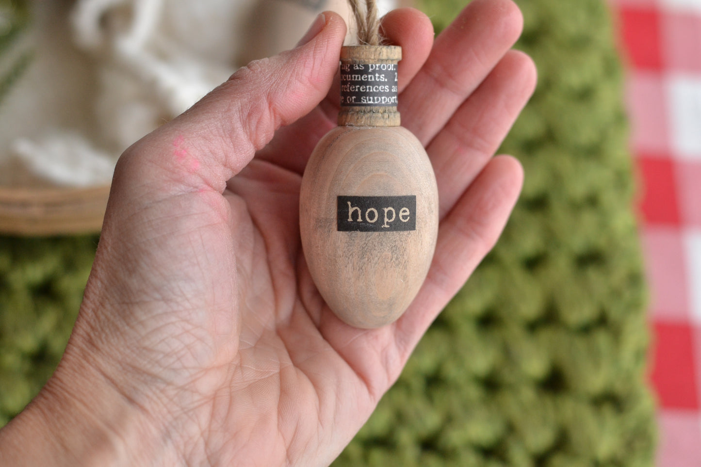 BLACK TEXT Stained Bulb - Hope