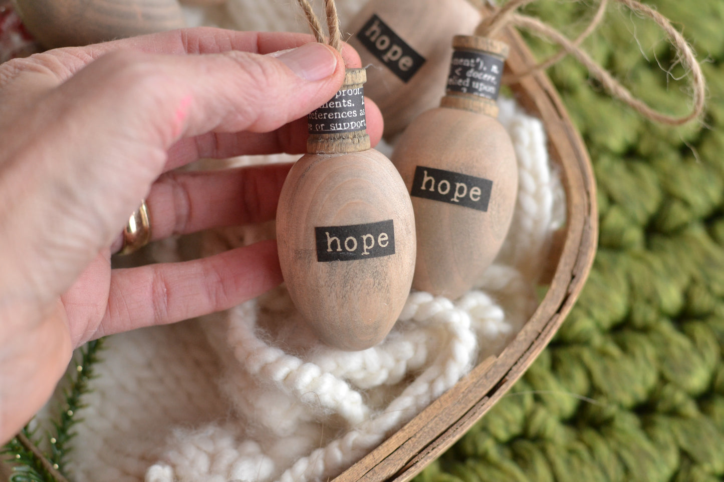 BLACK TEXT Stained Bulb - Hope