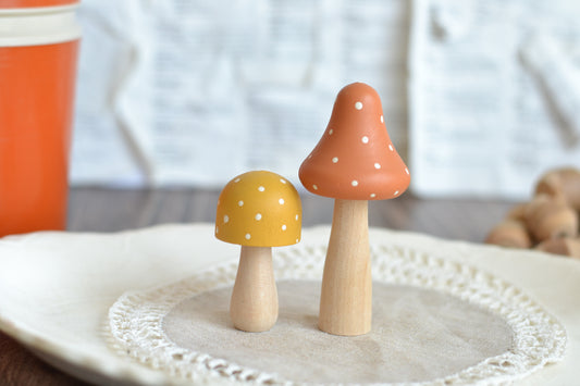 Mushroom Set - Orange and Gold
