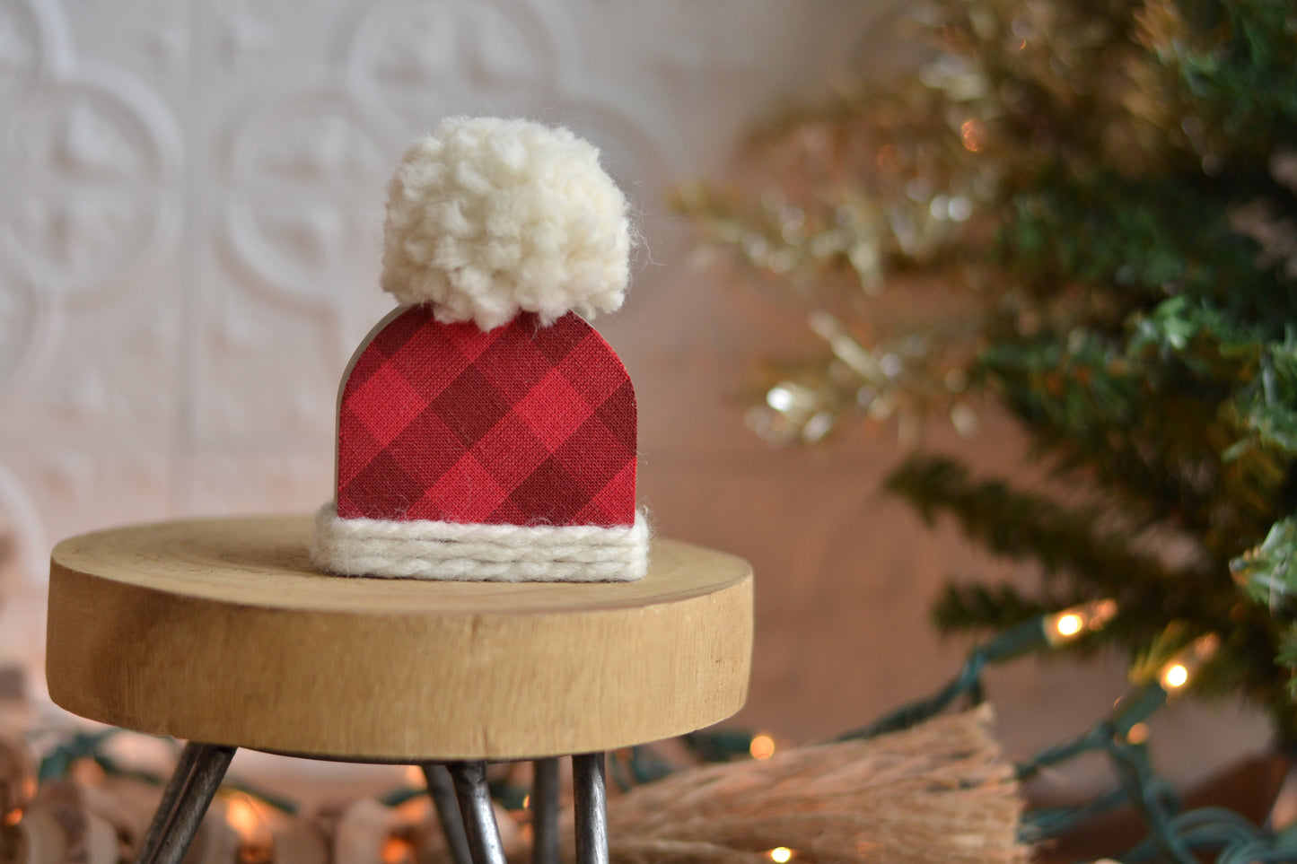 Red Plaid Mini Hat