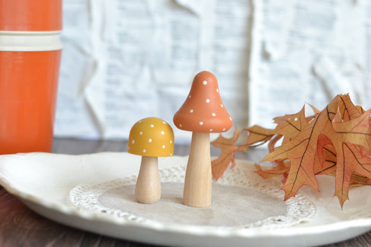 Mushroom Set - Orange and Gold