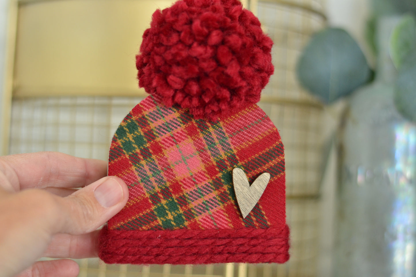 Red Flannel Plaid Winter Toque