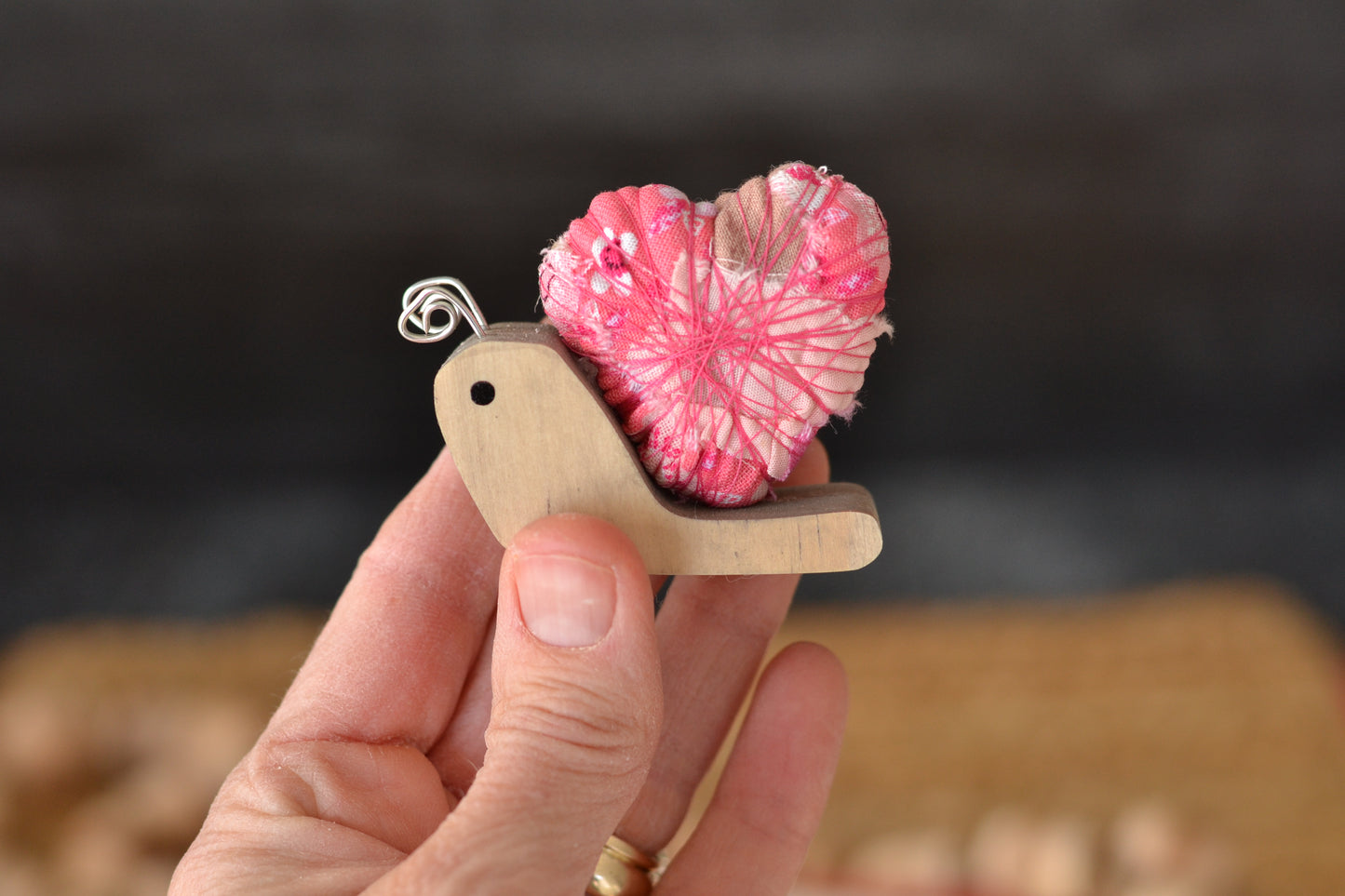 WRAPPED heart Valentine's Snail